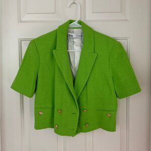 EUC Zara Green Cropped Blazer